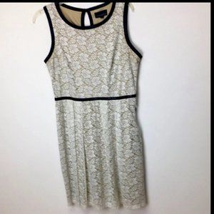 beautiful pleated champagne-colored eyelet dress